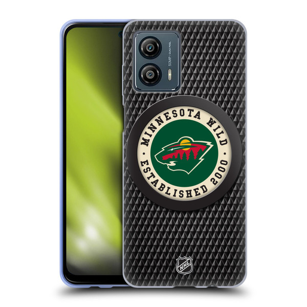 NHL Minnesota Wild Puck Texture Soft Gel Case for Motorola Moto G53 5G