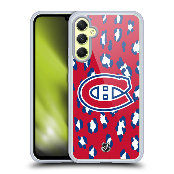 NHL Montreal Canadiens Leopard Pattern Soft Gel Case for Samsung Galaxy A34 5G