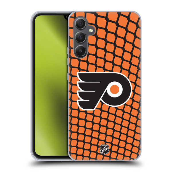 NHL Philadelphia Flyers Net Pattern Soft Gel Case for Samsung Galaxy A34 5G