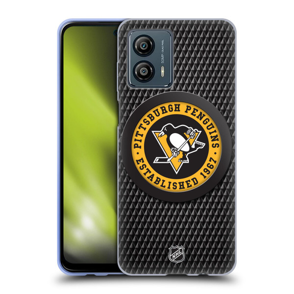 NHL Pittsburgh Penguins Puck Texture Soft Gel Case for Motorola Moto G53 5G