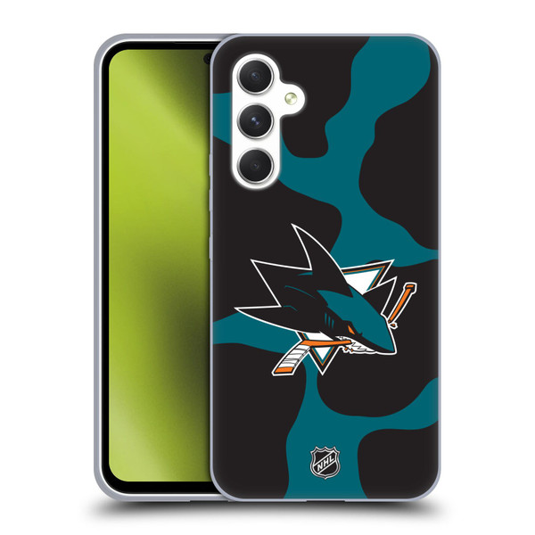 NHL San Jose Sharks Cow Pattern Soft Gel Case for Samsung Galaxy A54 5G