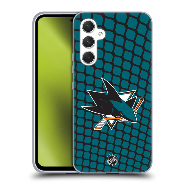 NHL San Jose Sharks Net Pattern Soft Gel Case for Samsung Galaxy A54 5G