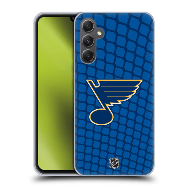 NHL St Louis Blues Net Pattern Soft Gel Case for Samsung Galaxy A34 5G