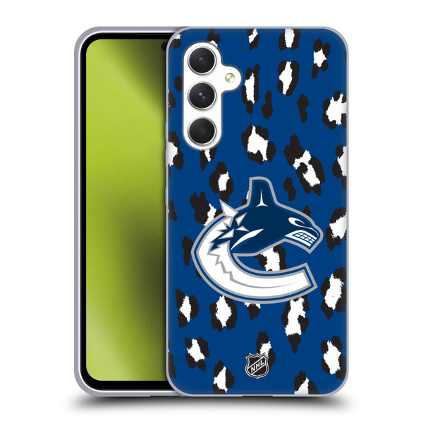 NHL Vancouver Canucks Leopard Pattern Soft Gel Case for Samsung Galaxy A54 5G