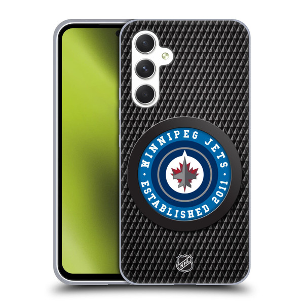 NHL Winnipeg Jets Puck Texture Soft Gel Case for Samsung Galaxy A54 5G