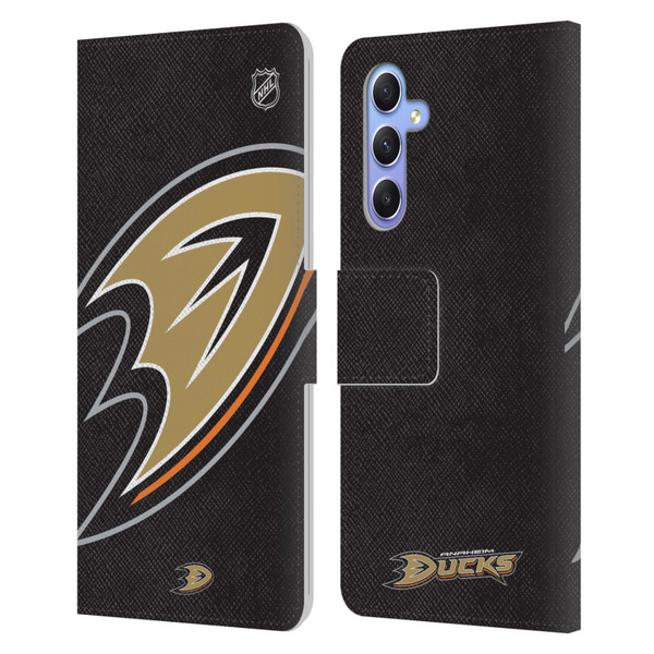 NHL Anaheim Ducks Oversized Leather Book Wallet Case Cover For Samsung Galaxy A34 5G