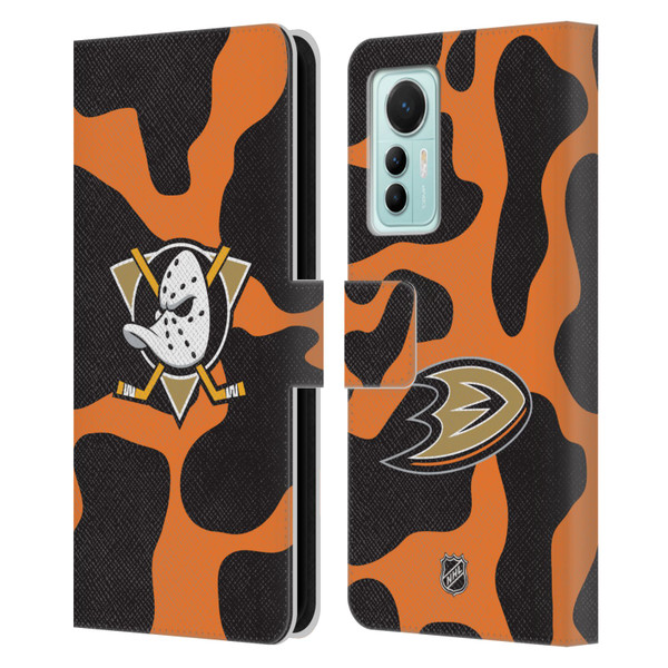 NHL Anaheim Ducks Cow Pattern Leather Book Wallet Case Cover For Xiaomi 12 Lite