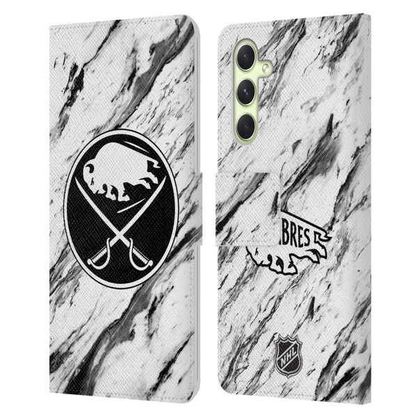 NHL Buffalo Sabres Marble Leather Book Wallet Case Cover For Samsung Galaxy A54 5G