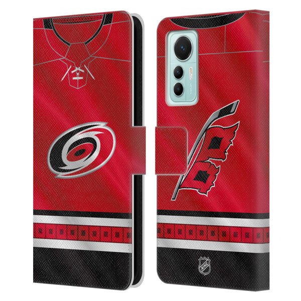 NHL Carolina Hurricanes Jersey Leather Book Wallet Case Cover For Xiaomi 12 Lite