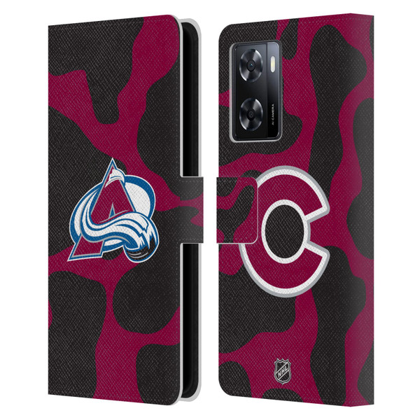NHL Colorado Avalanche Cow Pattern Leather Book Wallet Case Cover For OPPO A57s