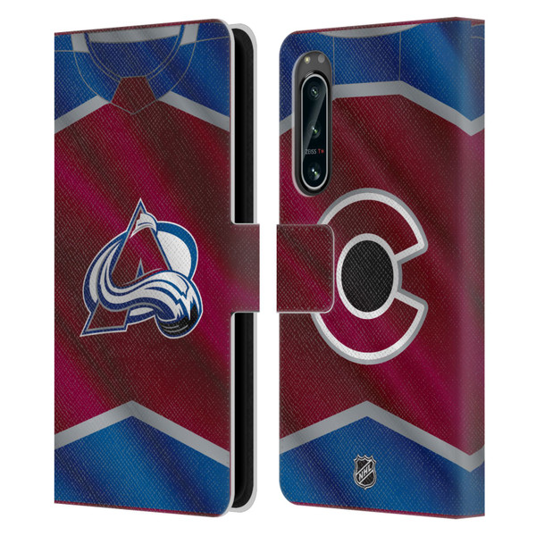 NHL Colorado Avalanche Jersey Leather Book Wallet Case Cover For Sony Xperia 5 IV