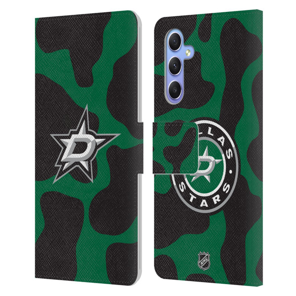 NHL Dallas Stars Cow Pattern Leather Book Wallet Case Cover For Samsung Galaxy A34 5G