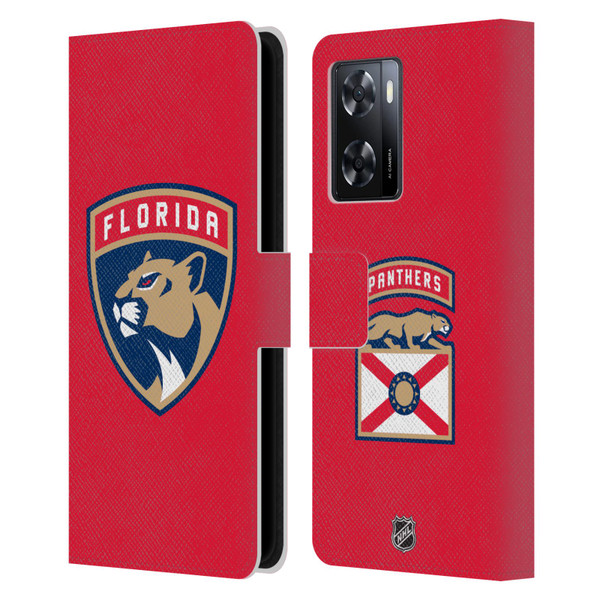 NHL Florida Panthers Plain Leather Book Wallet Case Cover For OPPO A57s