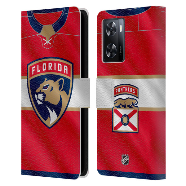 NHL Florida Panthers Jersey Leather Book Wallet Case Cover For OPPO A57s