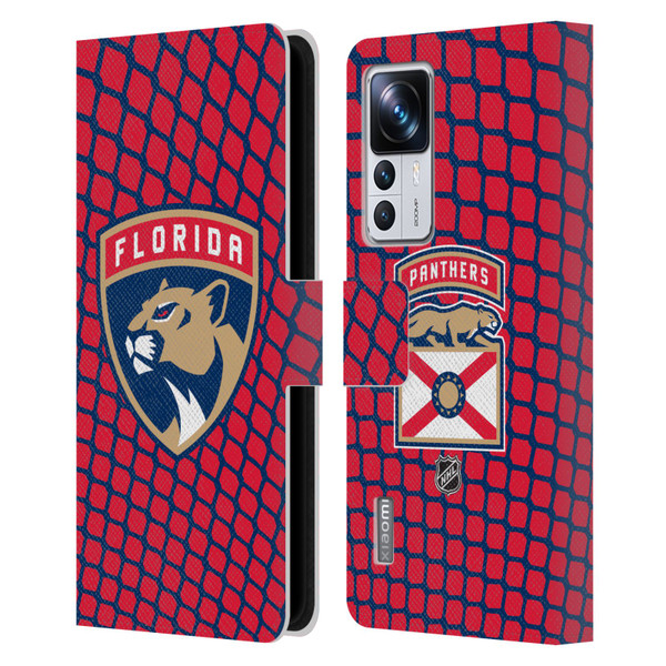 NHL Florida Panthers Net Pattern Leather Book Wallet Case Cover For Xiaomi 12T Pro