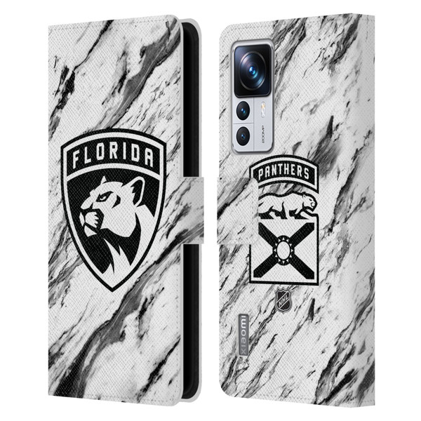 NHL Florida Panthers Marble Leather Book Wallet Case Cover For Xiaomi 12T Pro