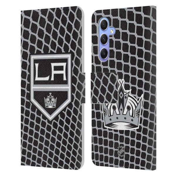 NHL Los Angeles Kings Net Pattern Leather Book Wallet Case Cover For Samsung Galaxy A34 5G
