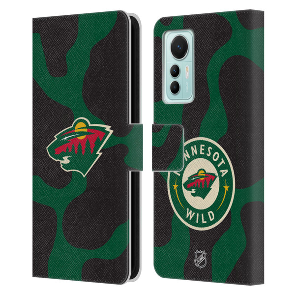 NHL Minnesota Wild Cow Pattern Leather Book Wallet Case Cover For Xiaomi 12 Lite