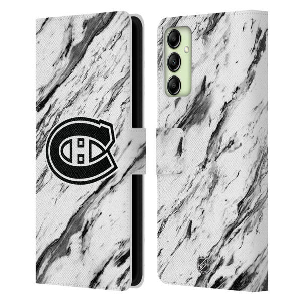 NHL Montreal Canadiens Marble Leather Book Wallet Case Cover For Samsung Galaxy A14 5G