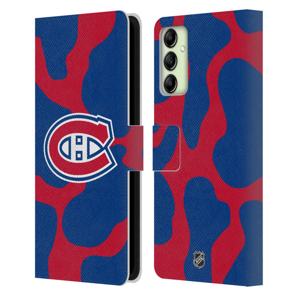 NHL Montreal Canadiens Cow Pattern Leather Book Wallet Case Cover For Samsung Galaxy A14 5G