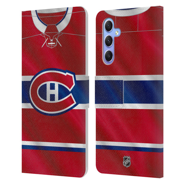 NHL Montreal Canadiens Jersey Leather Book Wallet Case Cover For Samsung Galaxy A34 5G