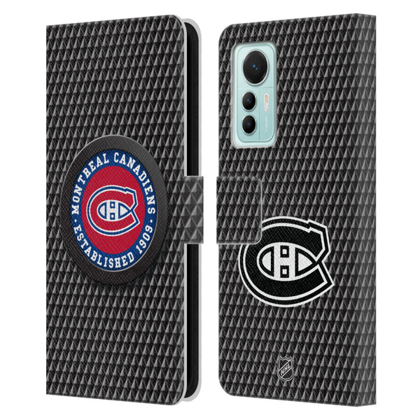 NHL Montreal Canadiens Puck Texture Leather Book Wallet Case Cover For Xiaomi 12 Lite