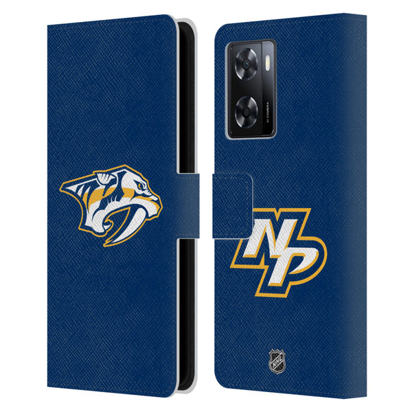 NHL Nashville Predators Plain Leather Book Wallet Case Cover For OPPO A57s