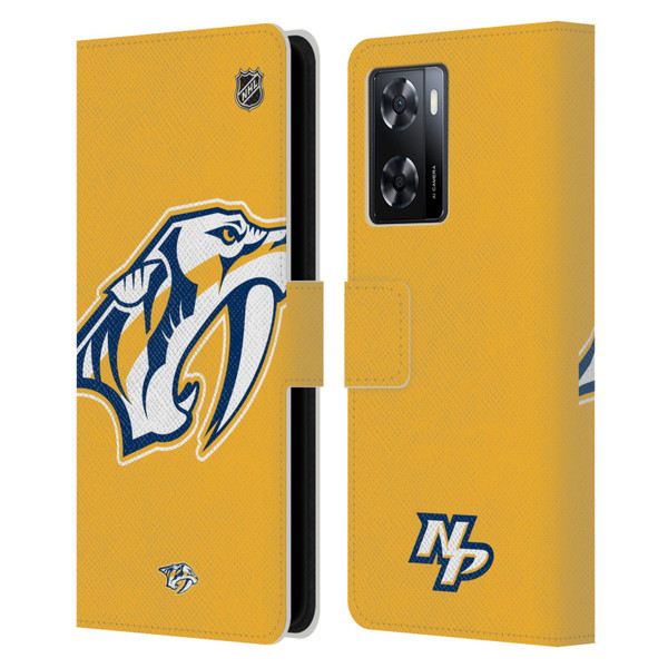 NHL Nashville Predators Oversized Leather Book Wallet Case Cover For OPPO A57s