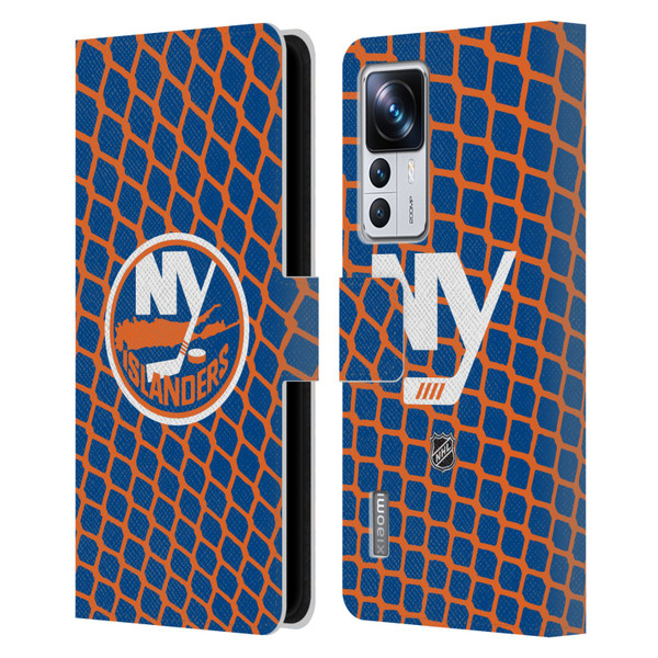 NHL New York Islanders Net Pattern Leather Book Wallet Case Cover For Xiaomi 12T Pro