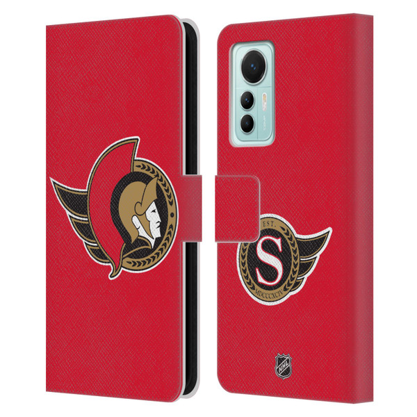 NHL Ottawa Senators Plain Leather Book Wallet Case Cover For Xiaomi 12 Lite