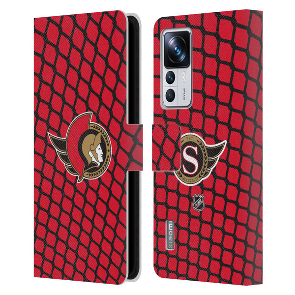 NHL Ottawa Senators Net Pattern Leather Book Wallet Case Cover For Xiaomi 12T Pro