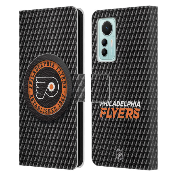 NHL Philadelphia Flyers Puck Texture Leather Book Wallet Case Cover For Xiaomi 12 Lite