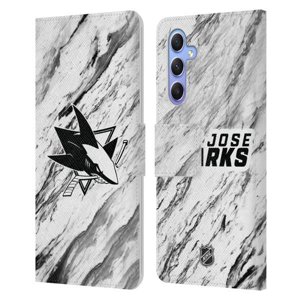 NHL San Jose Sharks Marble Leather Book Wallet Case Cover For Samsung Galaxy A34 5G