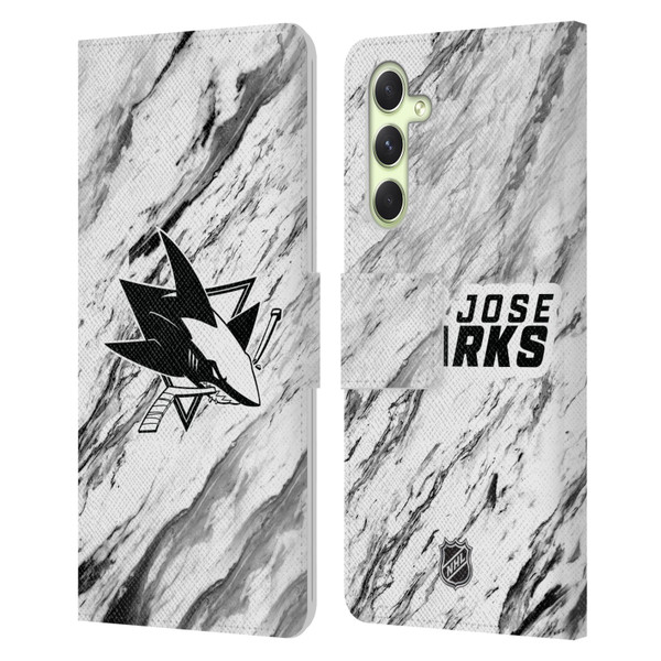 NHL San Jose Sharks Marble Leather Book Wallet Case Cover For Samsung Galaxy A54 5G