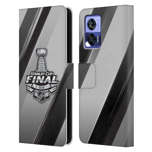 NHL 2021 Stanley Cup Final Stripes 2 Leather Book Wallet Case Cover For Motorola Edge 30 Neo 5G