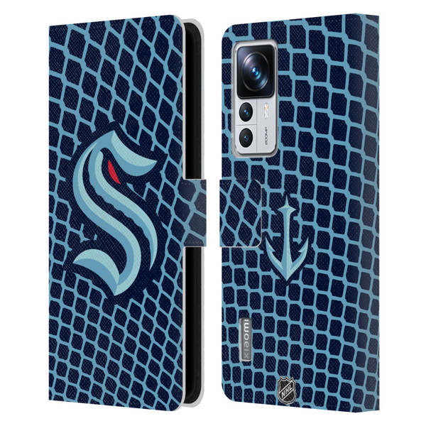 NHL Seattle Kraken Net Pattern Leather Book Wallet Case Cover For Xiaomi 12T Pro