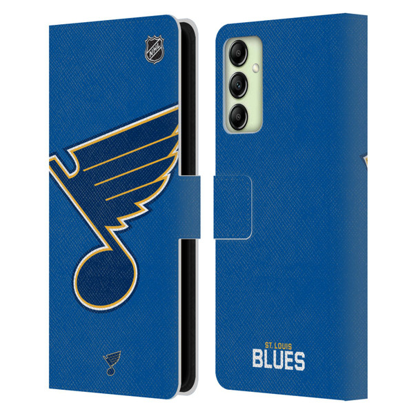 NHL St Louis Blues Oversized Leather Book Wallet Case Cover For Samsung Galaxy A14 5G