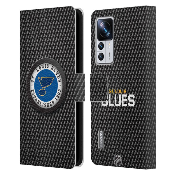 NHL St Louis Blues Puck Texture Leather Book Wallet Case Cover For Xiaomi 12T Pro
