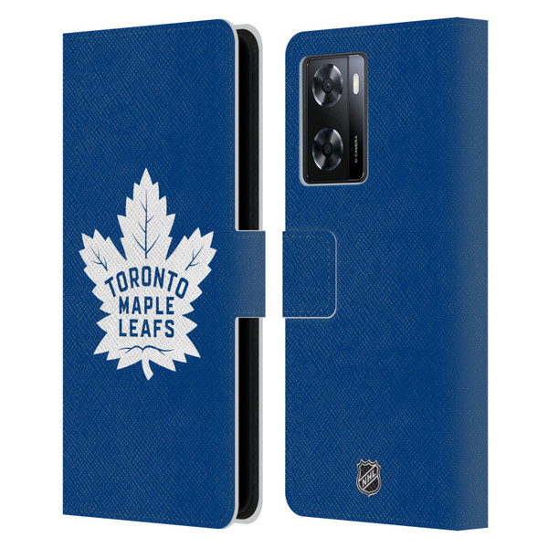 NHL Toronto Maple Leafs Plain Leather Book Wallet Case Cover For OPPO A57s