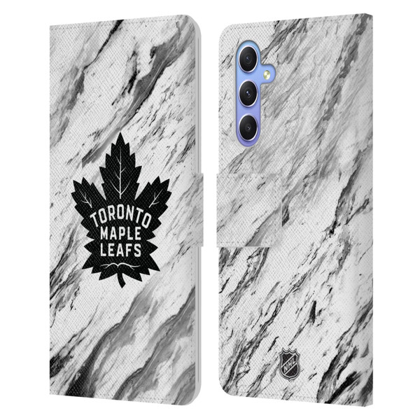 NHL Toronto Maple Leafs Marble Leather Book Wallet Case Cover For Samsung Galaxy A34 5G