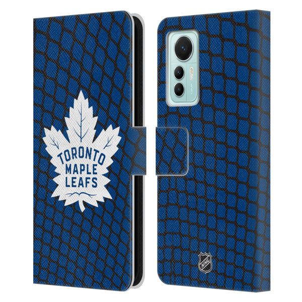 NHL Toronto Maple Leafs Net Pattern Leather Book Wallet Case Cover For Xiaomi 12 Lite
