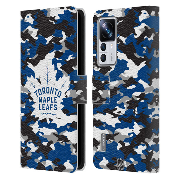 NHL Toronto Maple Leafs Camouflage Leather Book Wallet Case Cover For Xiaomi 12T Pro