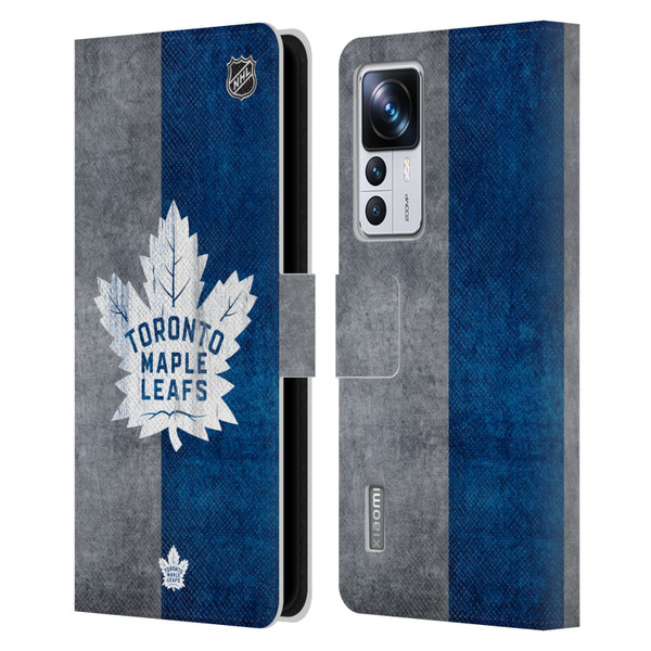 NHL Toronto Maple Leafs Half Distressed Leather Book Wallet Case Cover For Xiaomi 12T Pro