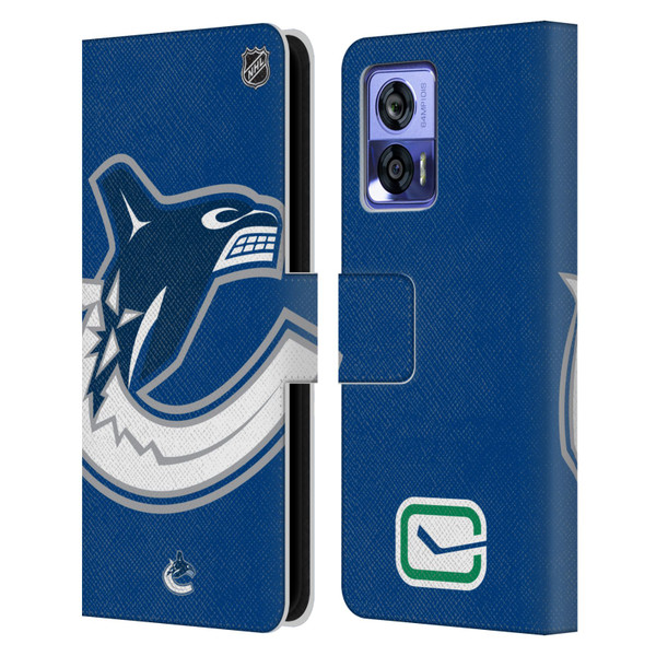 NHL Vancouver Canucks Oversized Leather Book Wallet Case Cover For Motorola Edge 30 Neo 5G