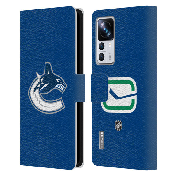 NHL Vancouver Canucks Plain Leather Book Wallet Case Cover For Xiaomi 12T Pro