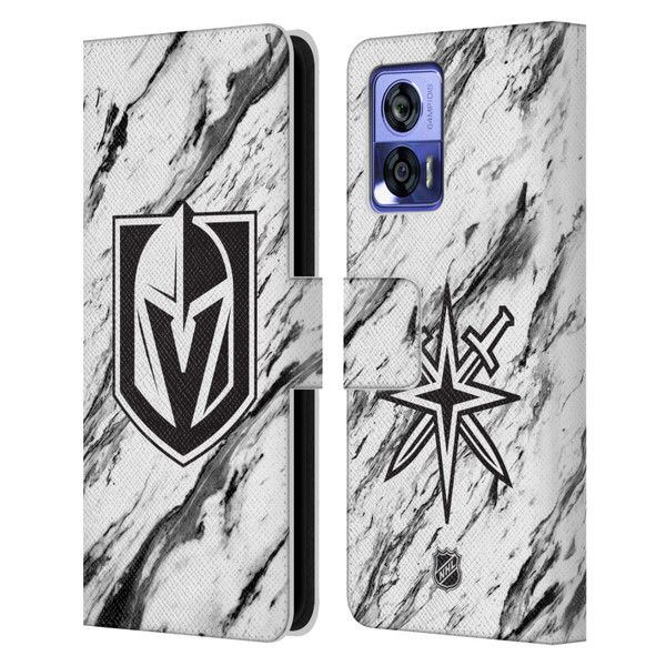 NHL Vegas Golden Knights Marble Leather Book Wallet Case Cover For Motorola Edge 30 Neo 5G