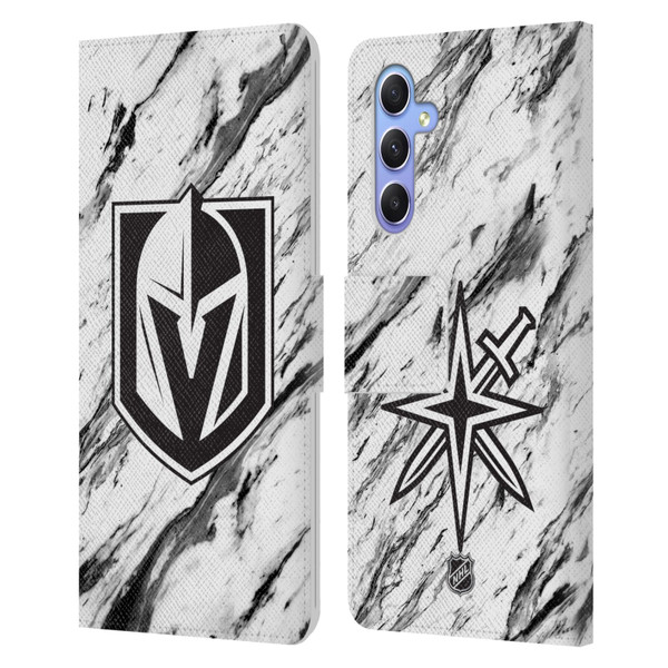 NHL Vegas Golden Knights Marble Leather Book Wallet Case Cover For Samsung Galaxy A34 5G