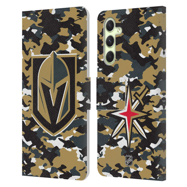 NHL Vegas Golden Knights Camouflage Leather Book Wallet Case Cover For Samsung Galaxy A54 5G