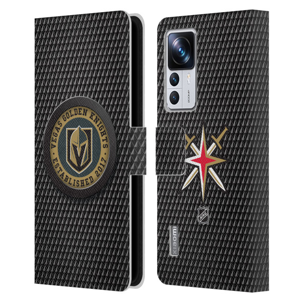 NHL Vegas Golden Knights Puck Texture Leather Book Wallet Case Cover For Xiaomi 12T Pro