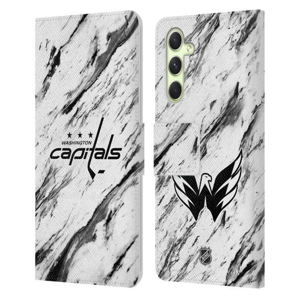 NHL Washington Capitals Marble Leather Book Wallet Case Cover For Samsung Galaxy A54 5G